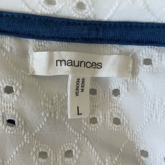 Women’s Maurice’s 3/4 Sleeve Striped Top - Size L - Picture 3 of 4